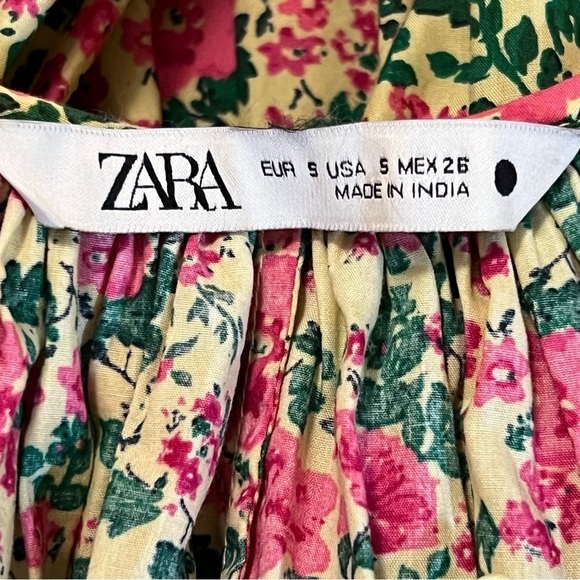 ZARA Blogger Favorite Voluminous Puff Sleeve Floral Printed Dress S Feminine - Picture 15 of 16